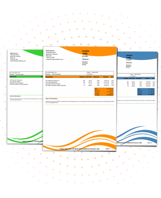 Sotreo-system Invoice templates